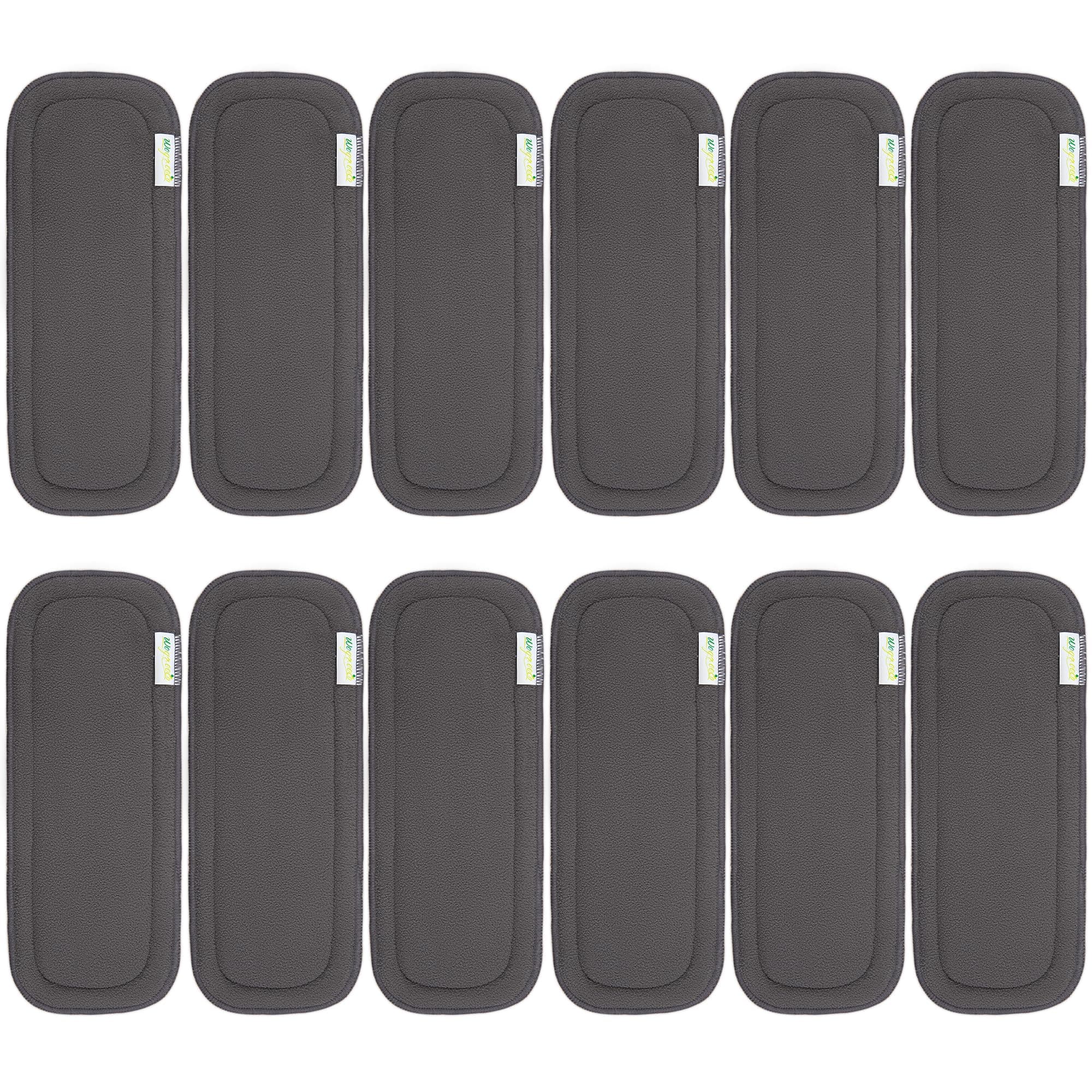 Wegreeco Reusable Soft 5 Layers 12 Pack Bamboo Charcoal Inserts for Baby Cloth Diaper,High Absorbing Washable Liners