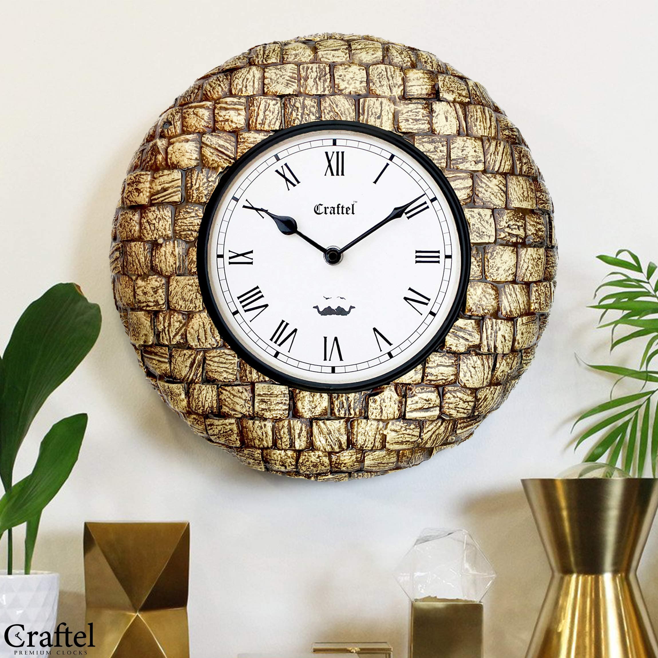 Craftel Metal Wood Wall Clock