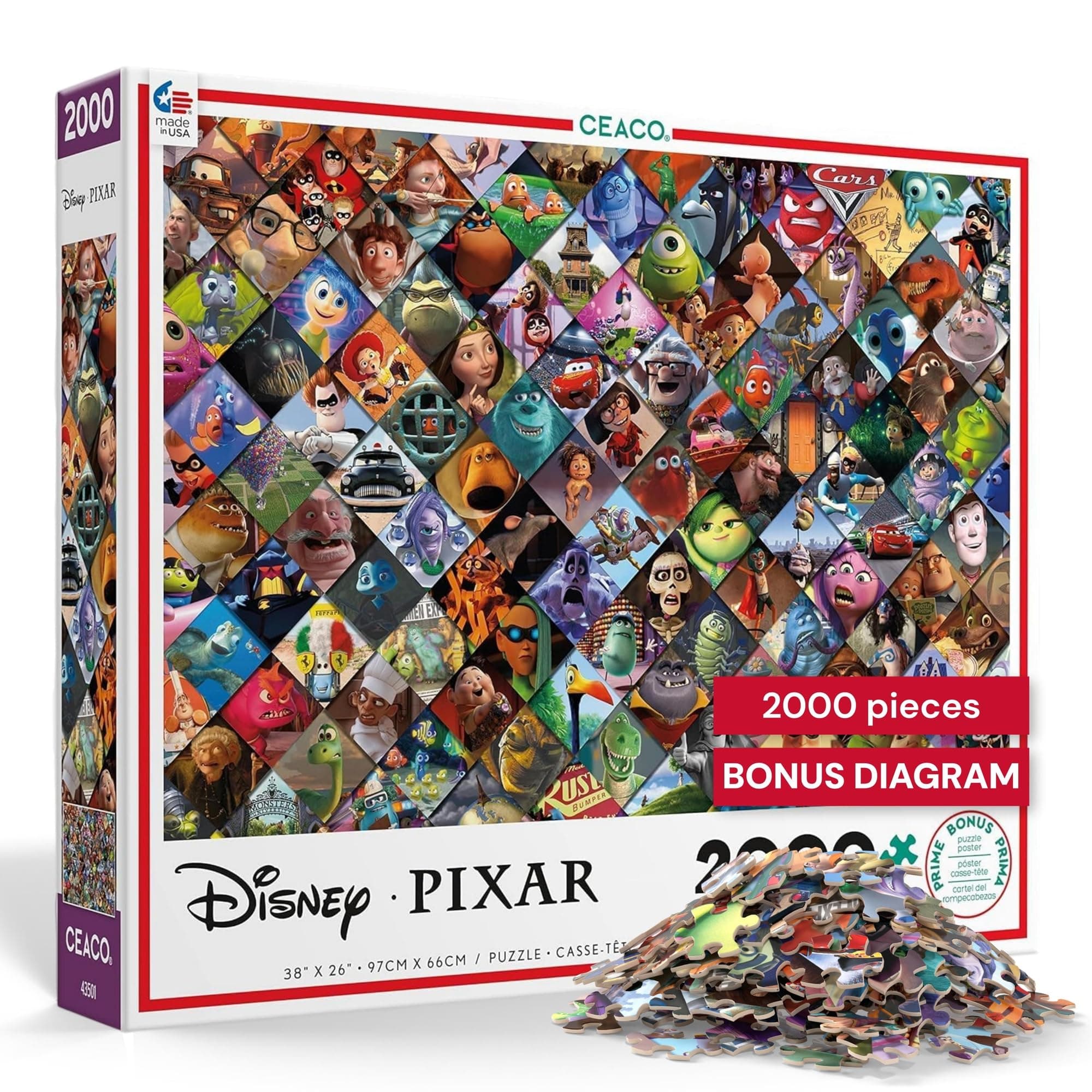 Ceaco - Disney/Pixar Clips - 2000 Piece Jigsaw Puzzle , 5"