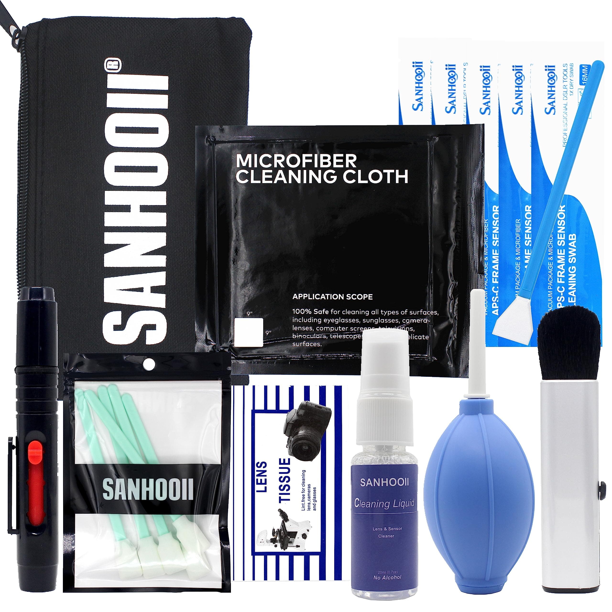 Camera Cleaning Kit for DSLR Mirrorless Cameras Sensor Cleaning and Lens Cleaning with Carry Bag for APSC-Camera