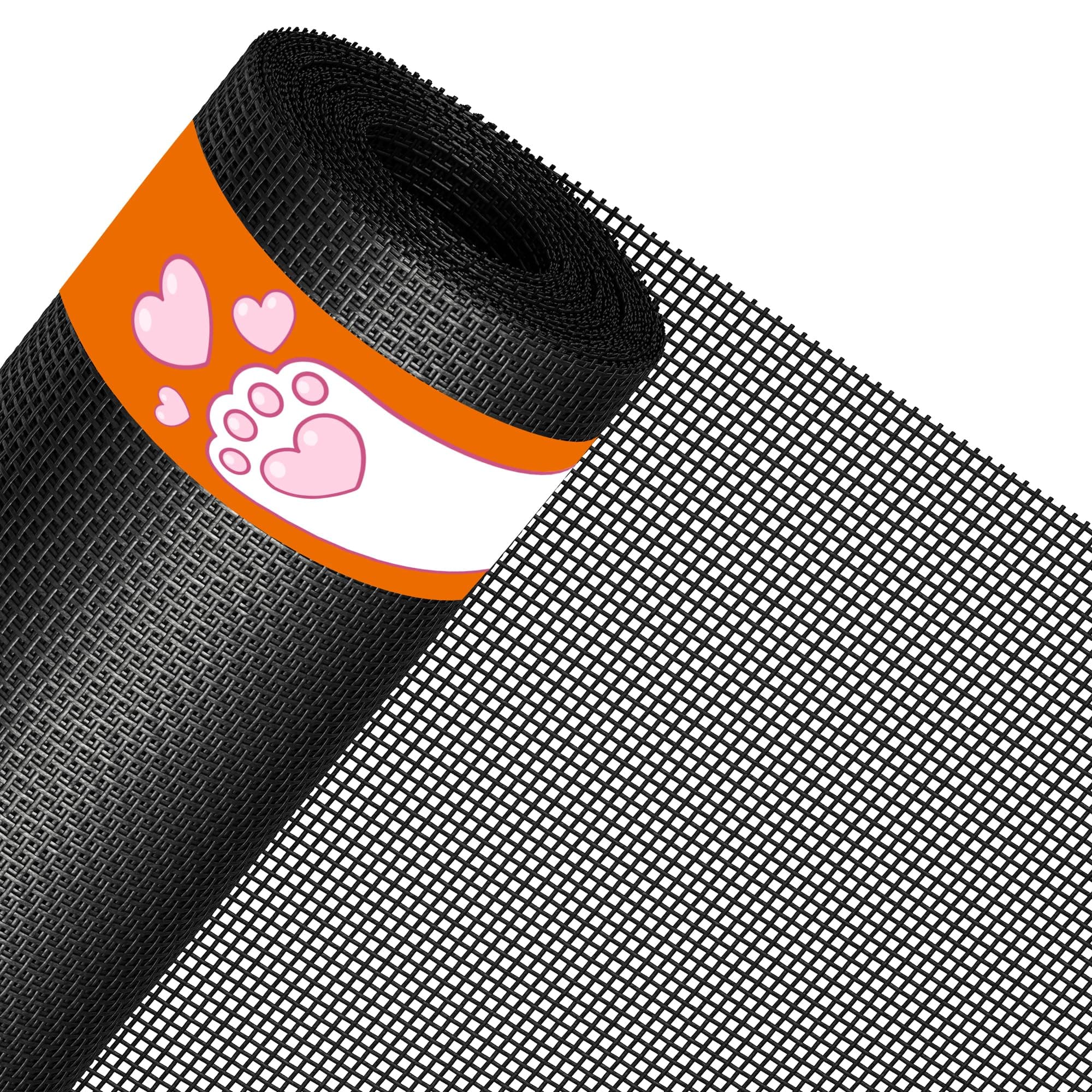 MAGZO Pet Proof Window&Door Screen Replacement Mesh, 48" W x 99" L, Best Vinyl Coated Polyester Dog Cat Resistant Heavy Duty, Net Netting Curtain Wire Roll Repair Kit for Patio/Porch/Sliding, Black