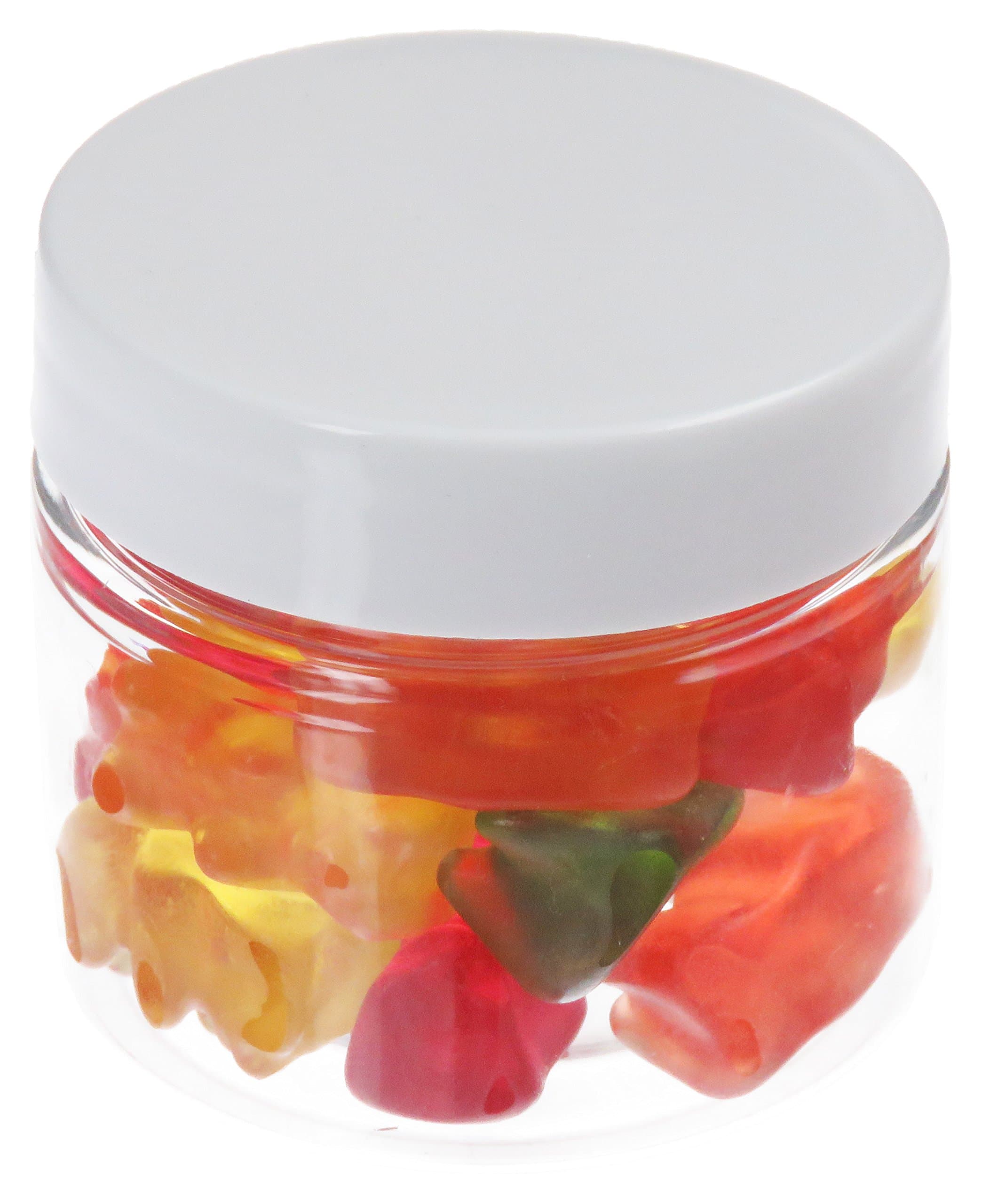50 ml PET jar transparent, with plastic lid, white, 10 pieces