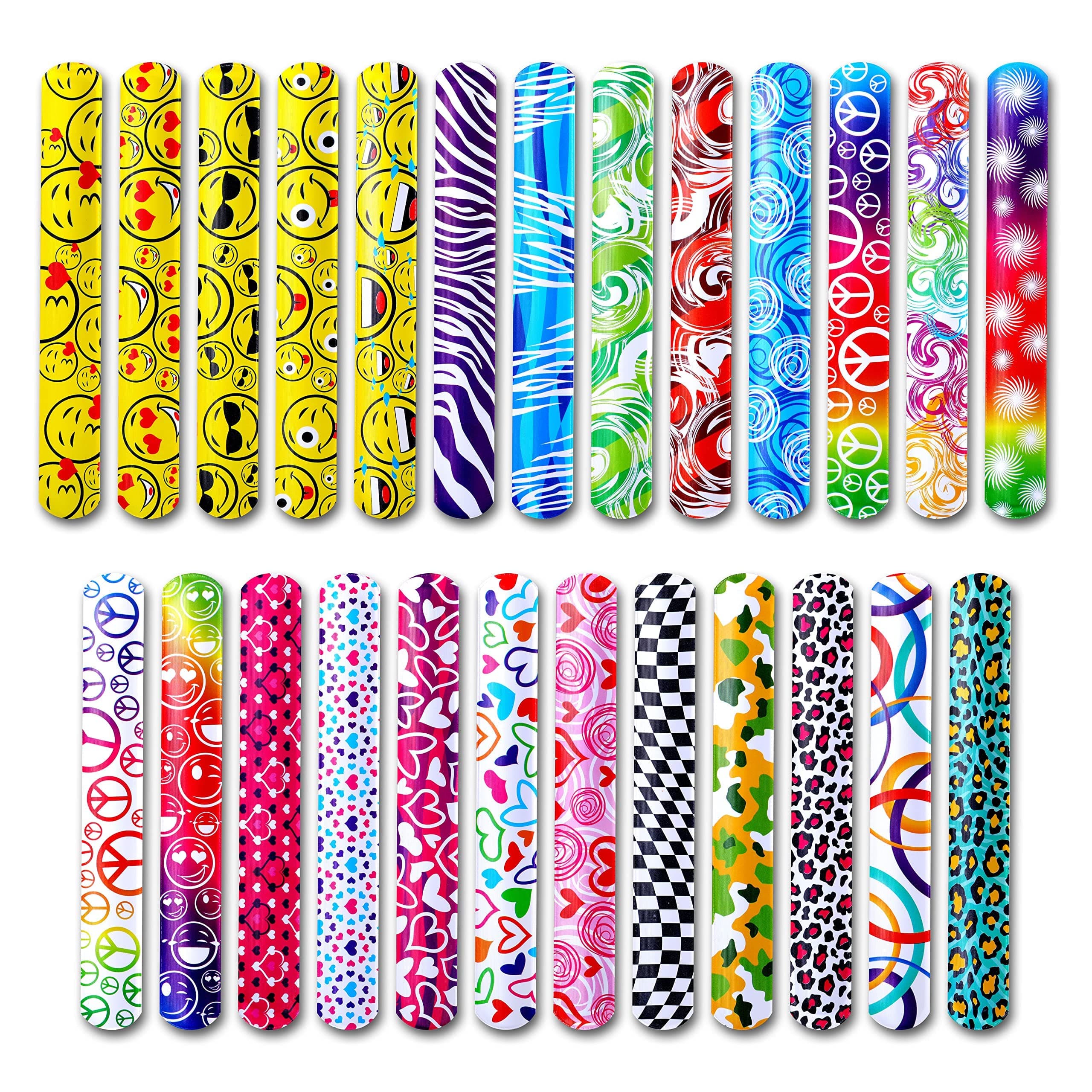 Giraffe 50 Pack Multi Color Slap Bracelets for Kids - Easter Eggs Fillers for Goody Bag - Easter Eggs Stuffers Bulk - Easters Basket Stuffers for kids Party Favors